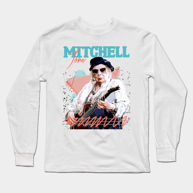 Joni Mitchell Fan Art Retro Design // vintage Long Sleeve T-Shirt by Nandin Putri